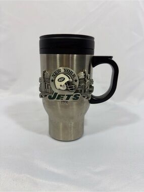 NFL New York Jets 16oz Green and Silver Travel Mug